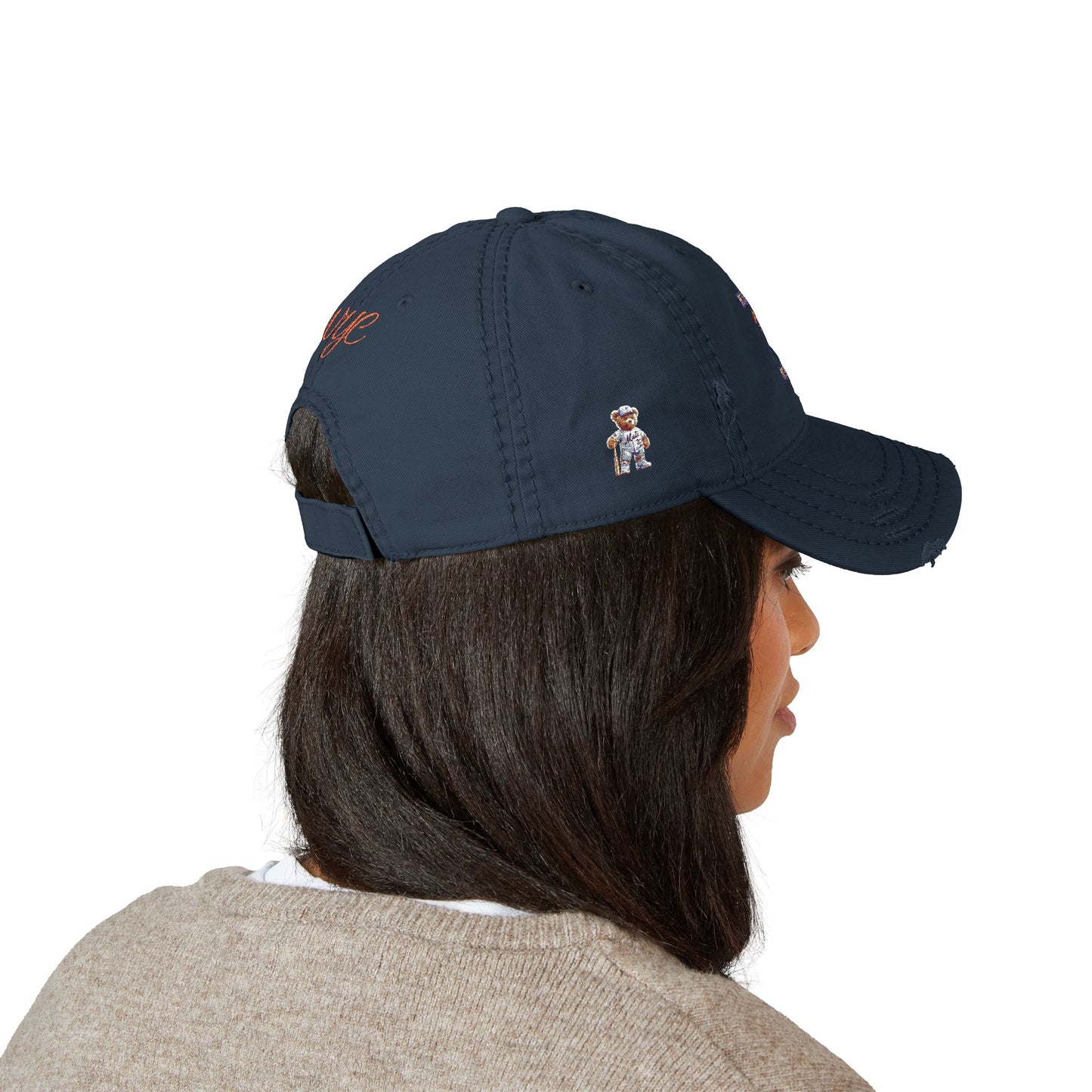 Distressed Dad Hat with Embroidery, Casual Cap, Unisex Hat, Fashion Accessory, Gift for Dad, Trendy Headwear