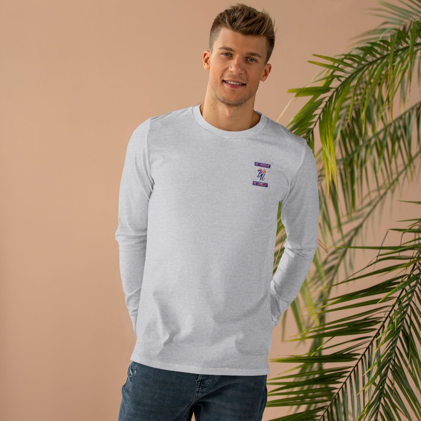 Stay Pawsitive Men's Longsleeve Tee, Dog Lover's Shirt, Gift for Pet Owners, Cute Animal Shirt, Casual Everyday Wear