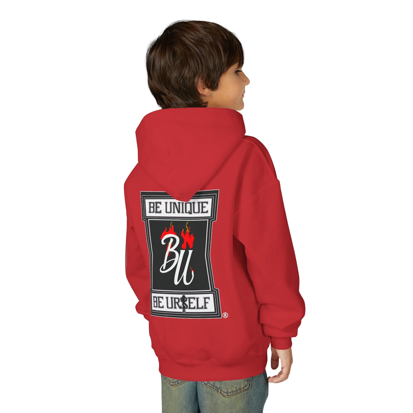 Youth Hoodie — Be Unique Be Urself Graphic Hoodie with Octopus Skull Design