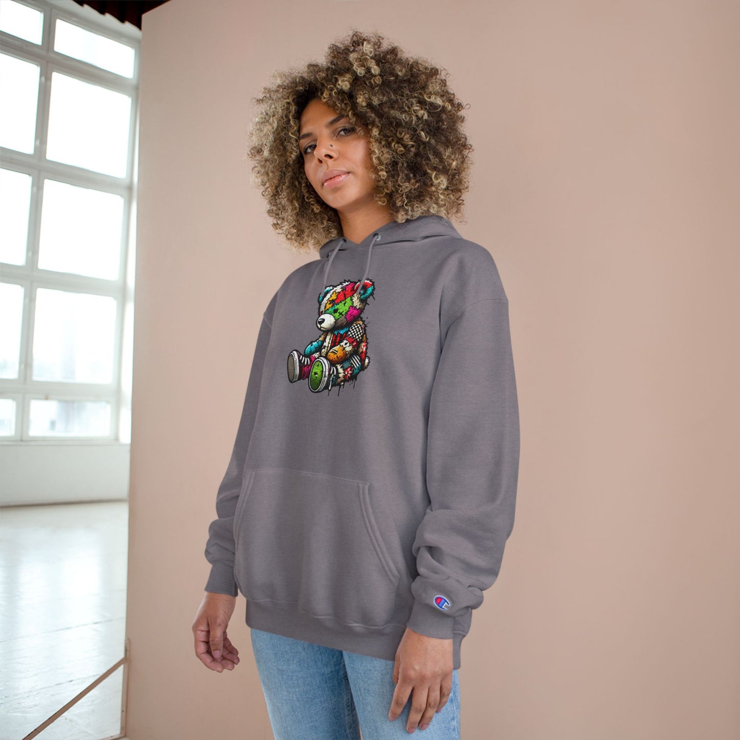Whimsical Bear Graphic Hoodie - Be Unique, Be Yourself