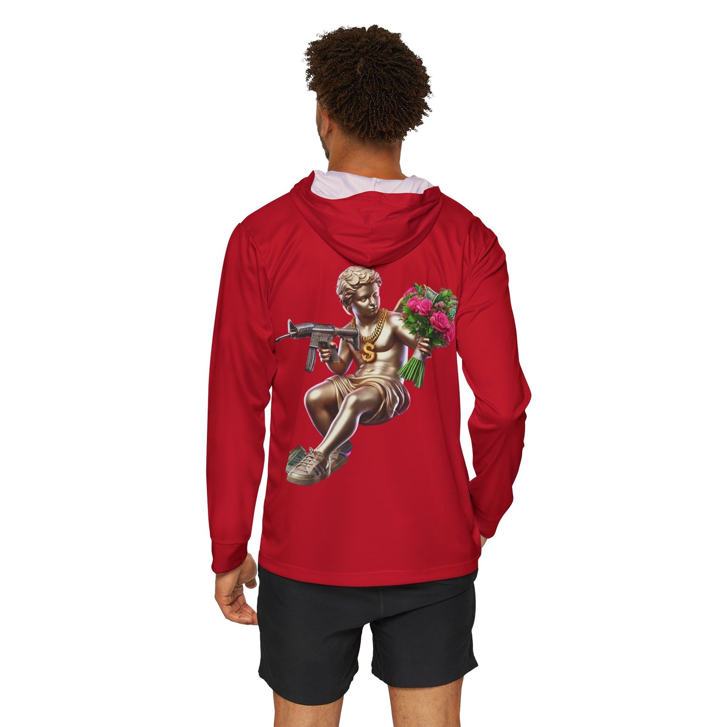 Men's Sports Warmup Hoodie with Bold Graphic Design, Perfect for Athletes, Gym Wear, Casual Outfits, Gift for Sports Enthusiasts, Red Hoodie