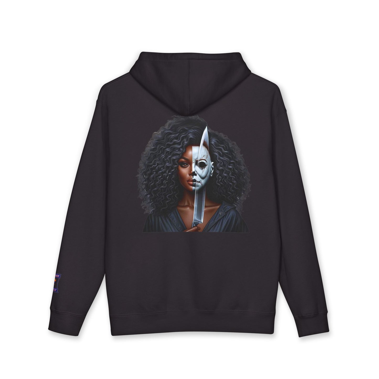 Fierce Art Hoodie | Unisex Heavyweight Sweatshirt, Graphic Design Layered Look, Unique Gift, Casual Fashion, Halloween Apparel