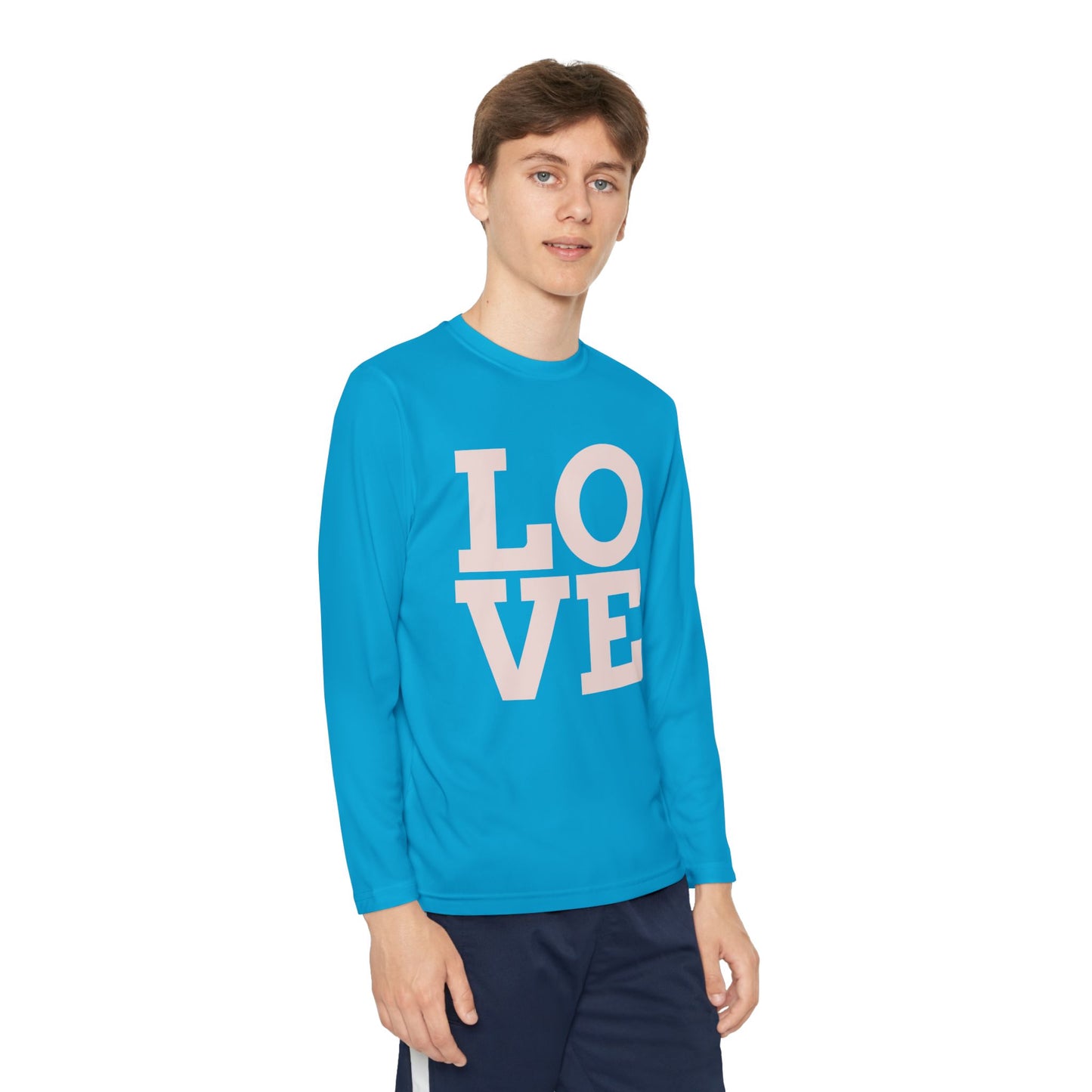Youth Long Sleeve Love Competitor Tee | Cute Kids Shirt, Gift for Teens, Unique Style Tee, Birthday Present, Be Yourself Wear