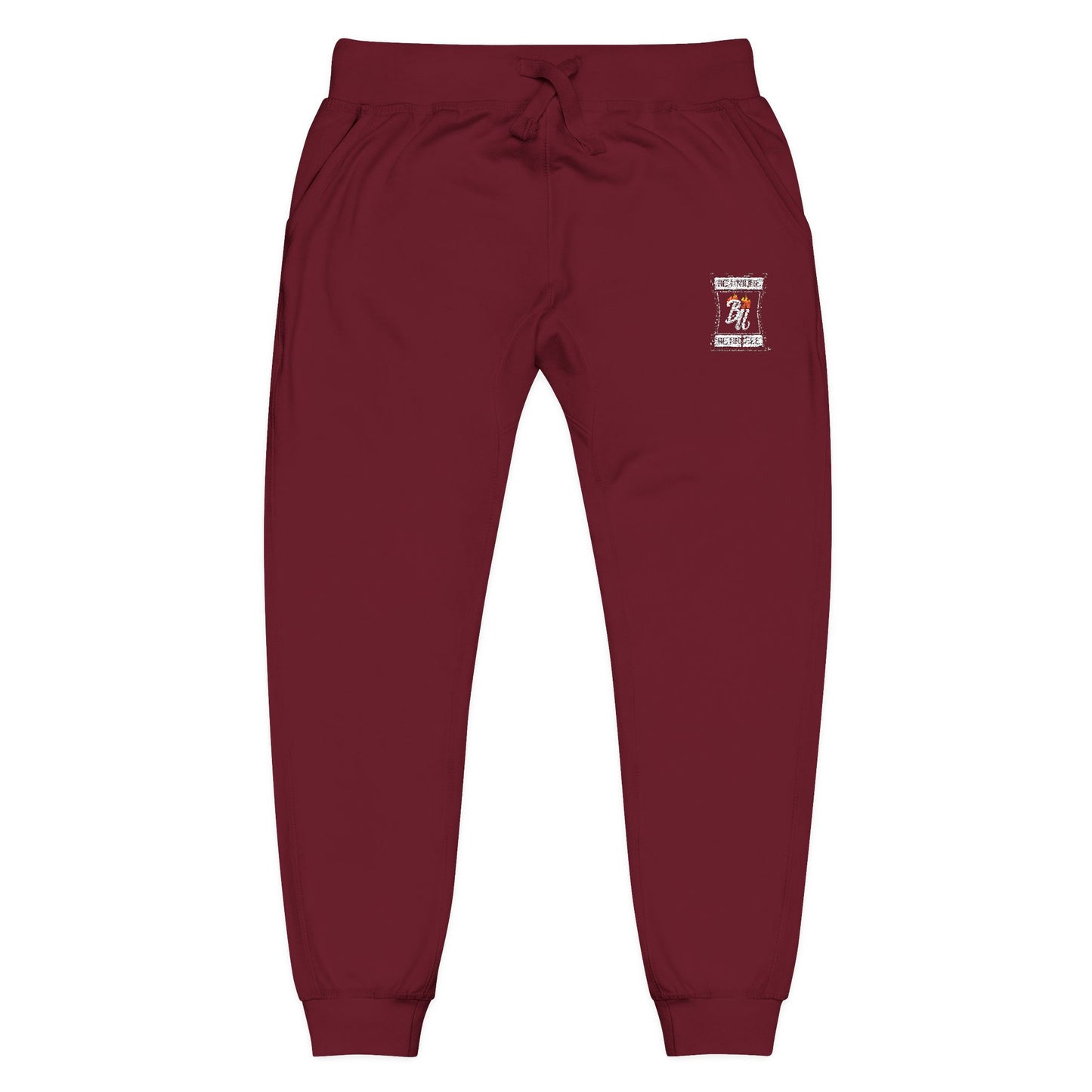 Embroidered Coral Sweatpants – Cozy Fleece Joggers with Script Accent