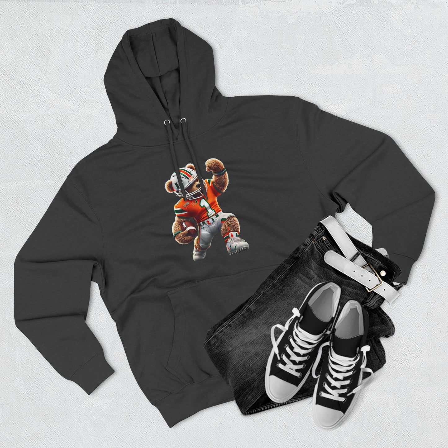 Sporty Three-Panel Fleece Hoodie, Unique Hooded Sweatshirt, Casual Fall Wear, Gift for Sports Fans, Comfortable Activewear