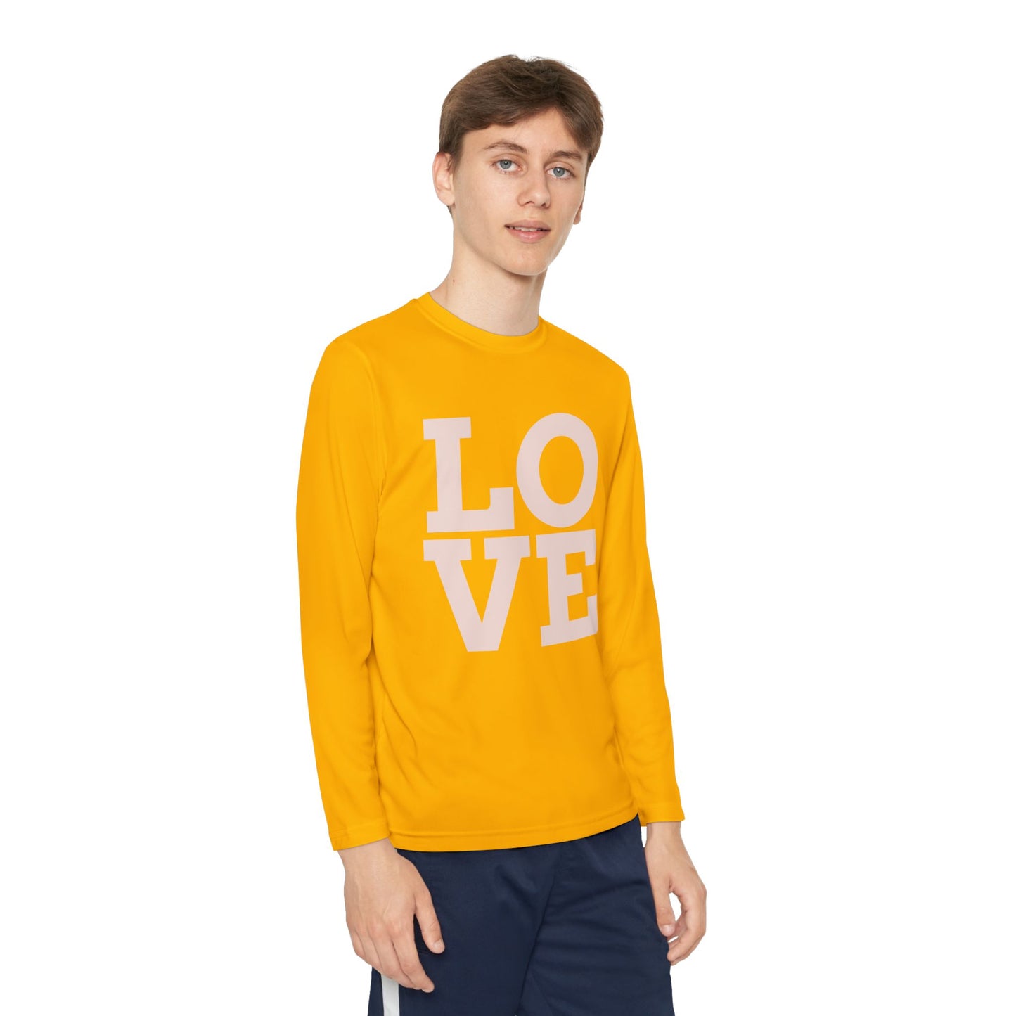 Youth Long Sleeve Love Competitor Tee | Cute Kids Shirt, Gift for Teens, Unique Style Tee, Birthday Present, Be Yourself Wear