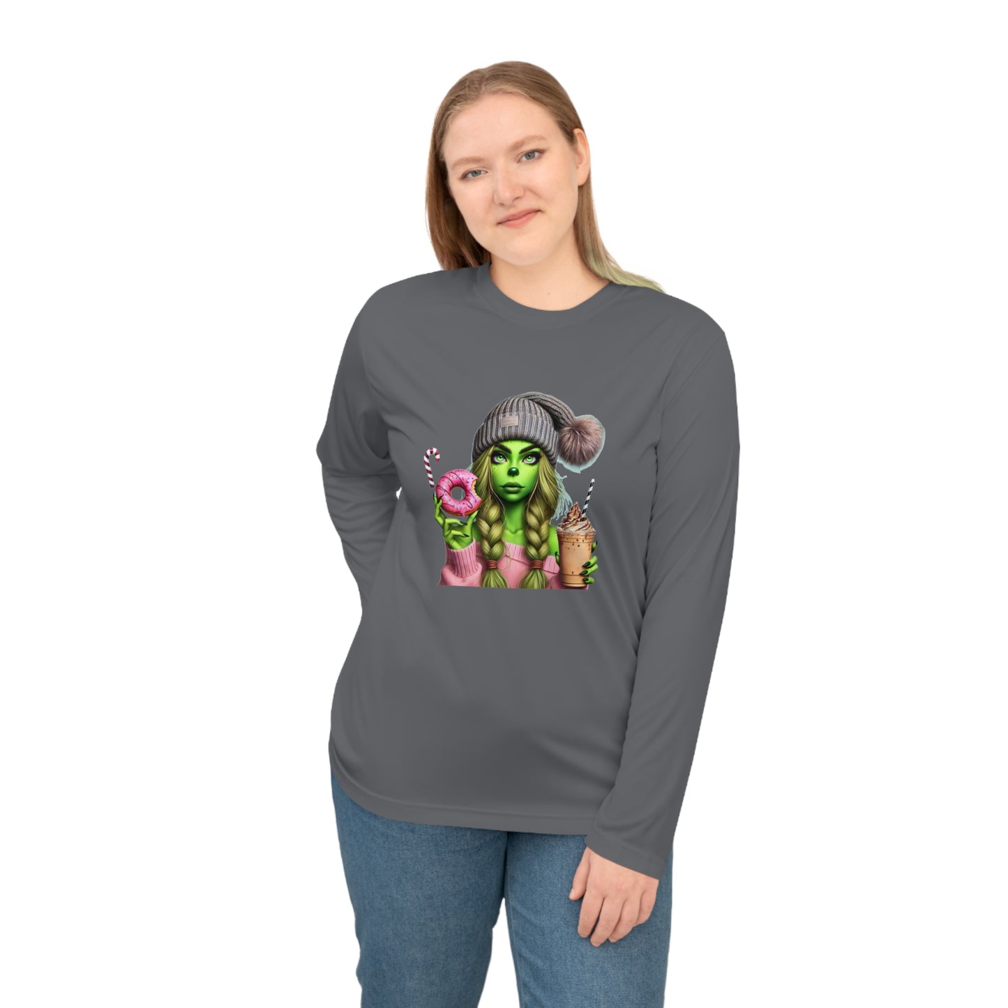 Unisex Performance Long Sleeve Shirt with Fun Green Illustration, Cute Gift for Friends, Ideal for Parties, Festivals, Everyday Wear, [...]