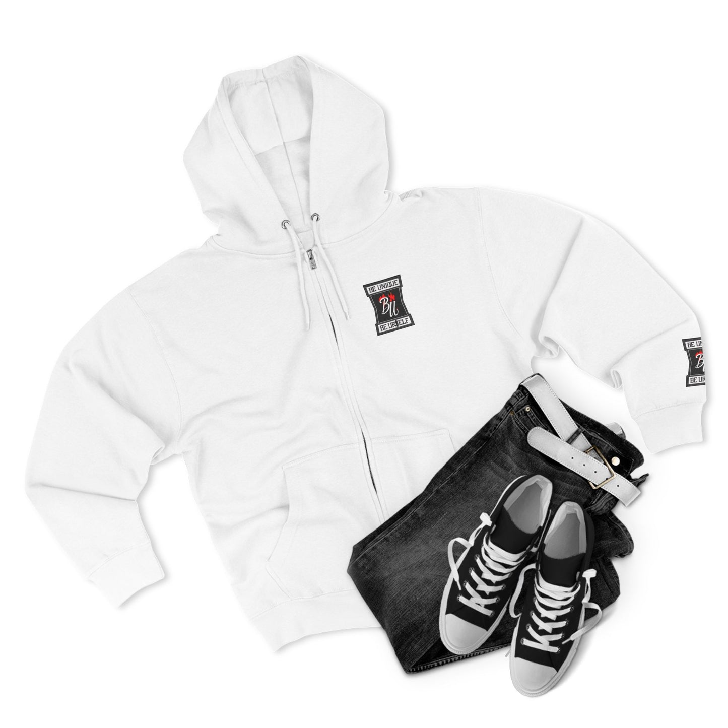 Retro Soda Logo Zip Hoodie — 'Hi' Patch Streetwear Zip-Up