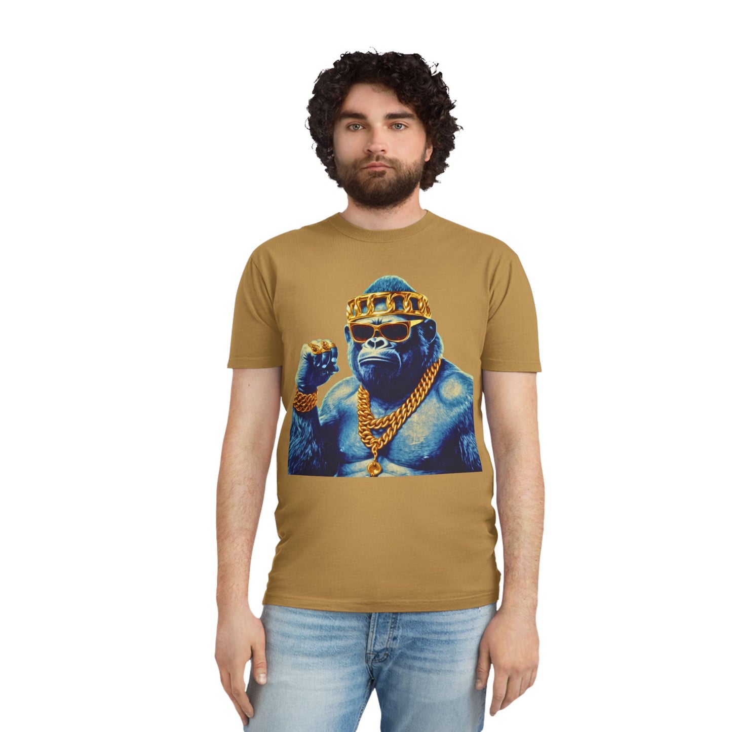 Cool Gorilla Graphic Tee, Casual Faded Shirt, Unisex Streetwear, Gift for Animal Lovers, Trendy Vintage Style