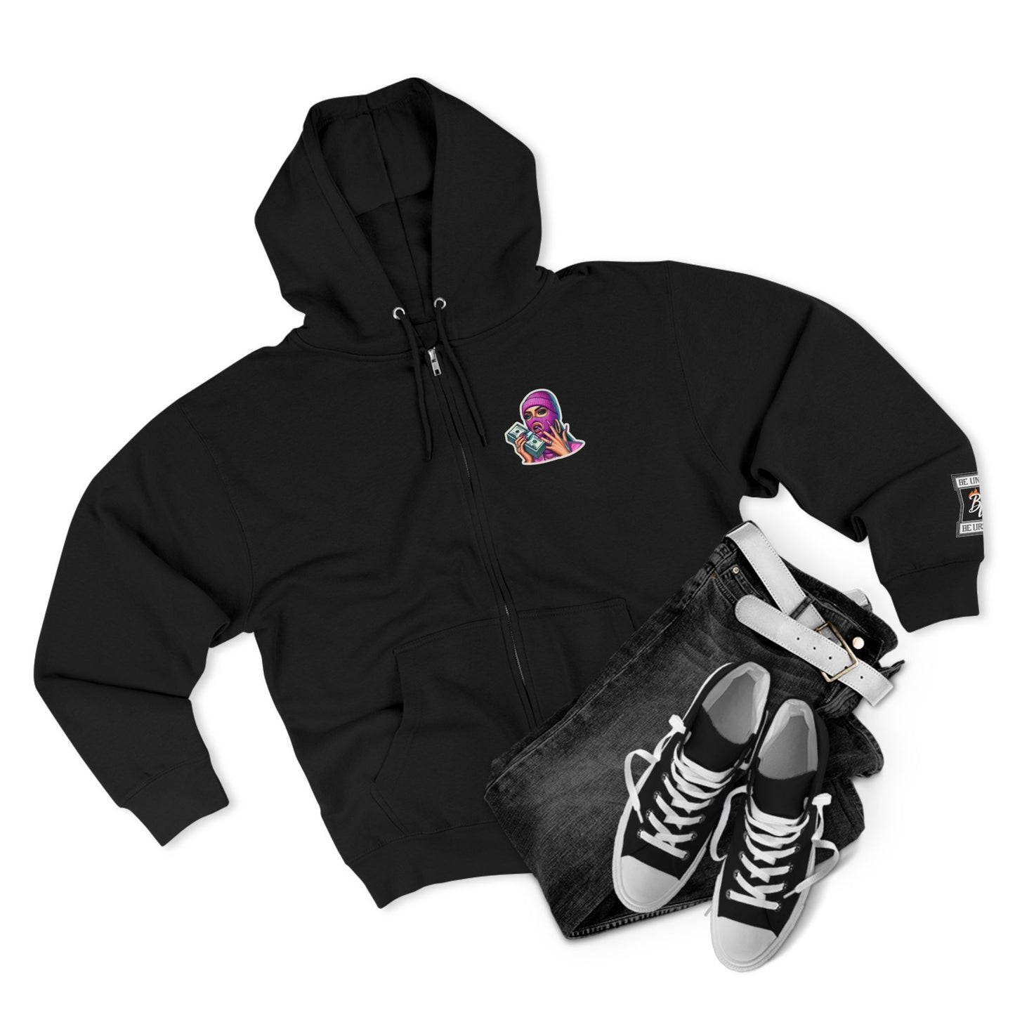 Vibrant Graphic Unisex Zip Hoodie - Street Style Statement