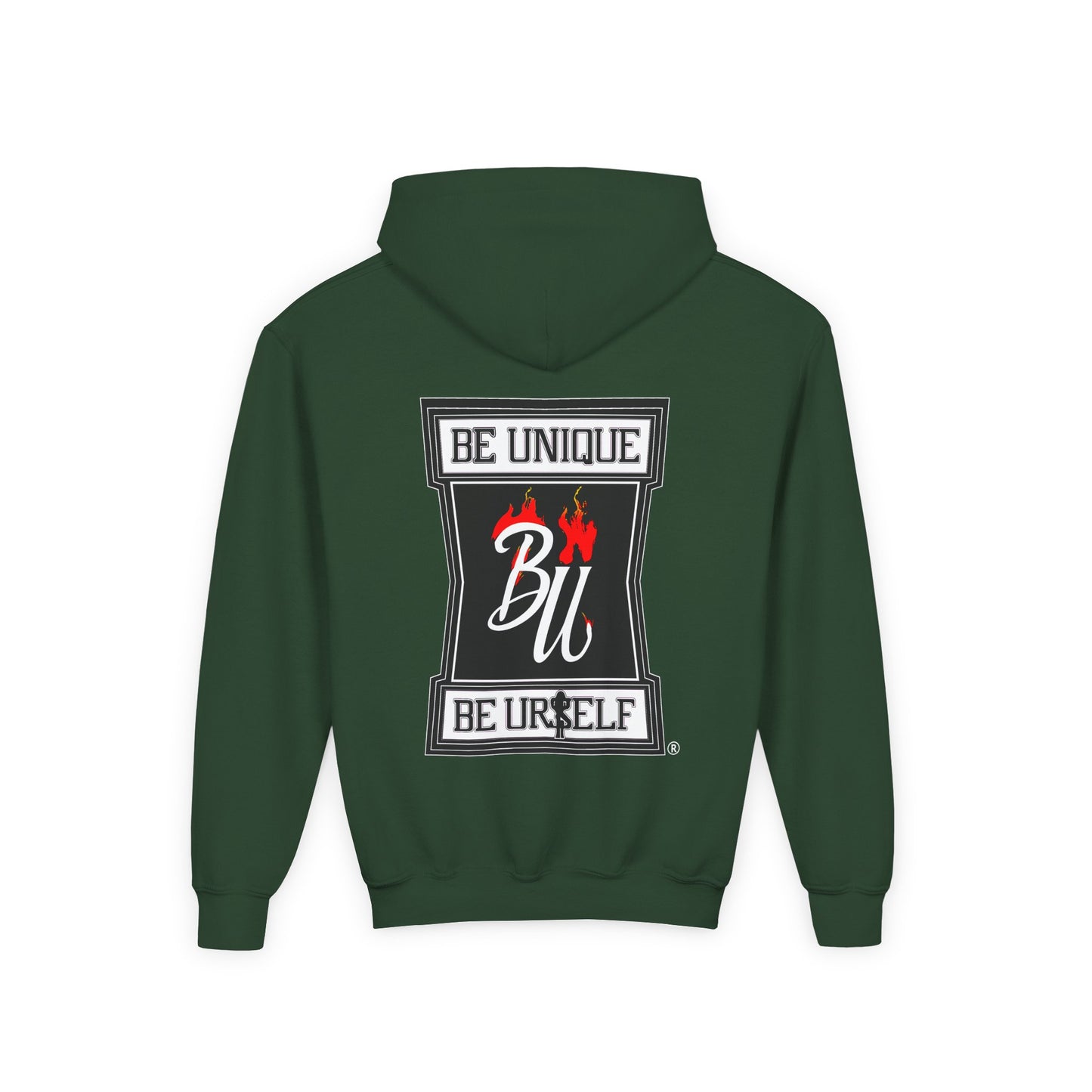 Youth Hoodie — Be Unique Be Urself Graphic Hoodie with Octopus Skull Design