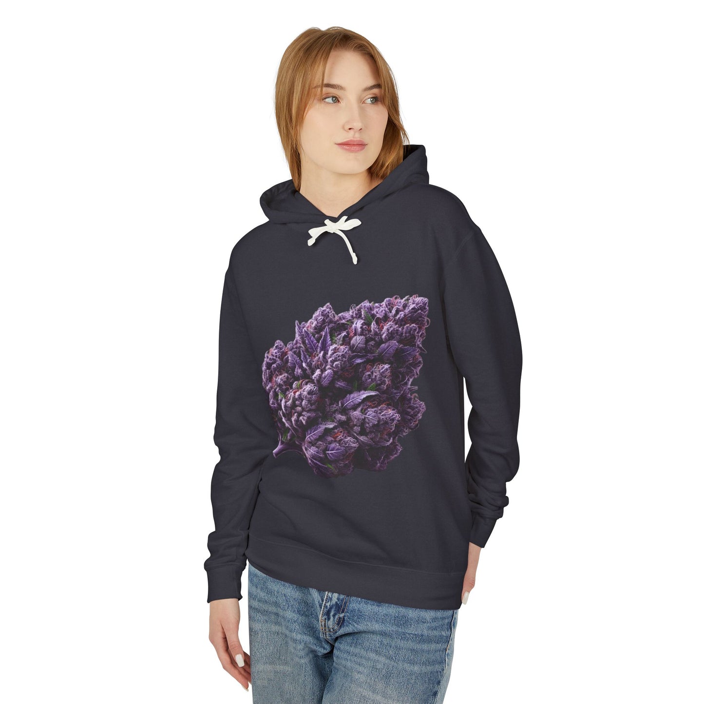 Botanical Purple Flower Hoodie, Unisex Lightweight Sweatshirt, Cozy Casual Wear, Nature Lover Gift, Spring Fashion, Eco-Friendly Apparel