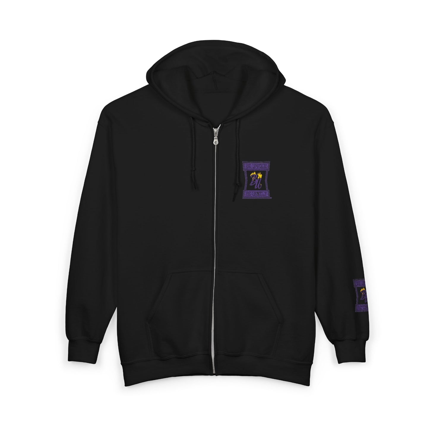 Tarot Cat Zip Hoodie — "The High Priestess" Minimal Chest & Sleeve Design