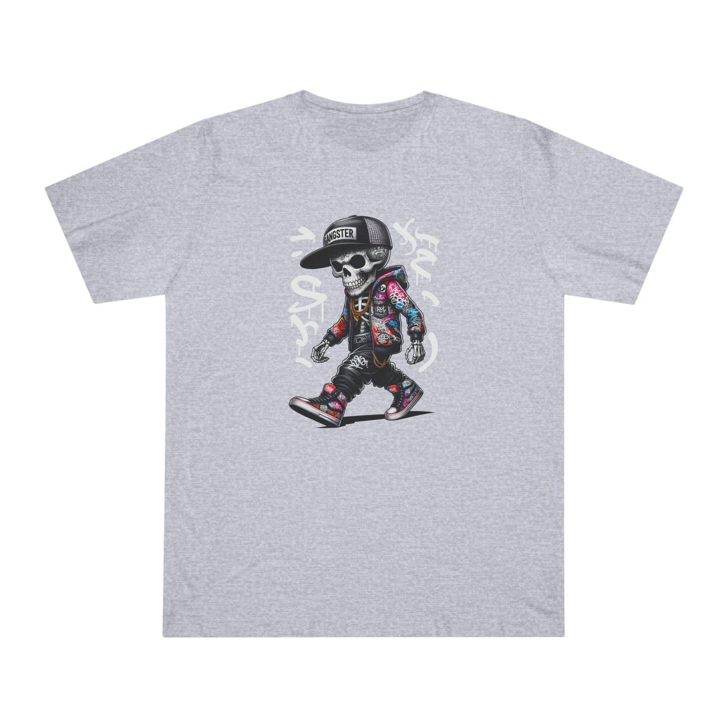Skater Skull Tee — 'Be Unique Be Urself' Graphic T-Shirt
