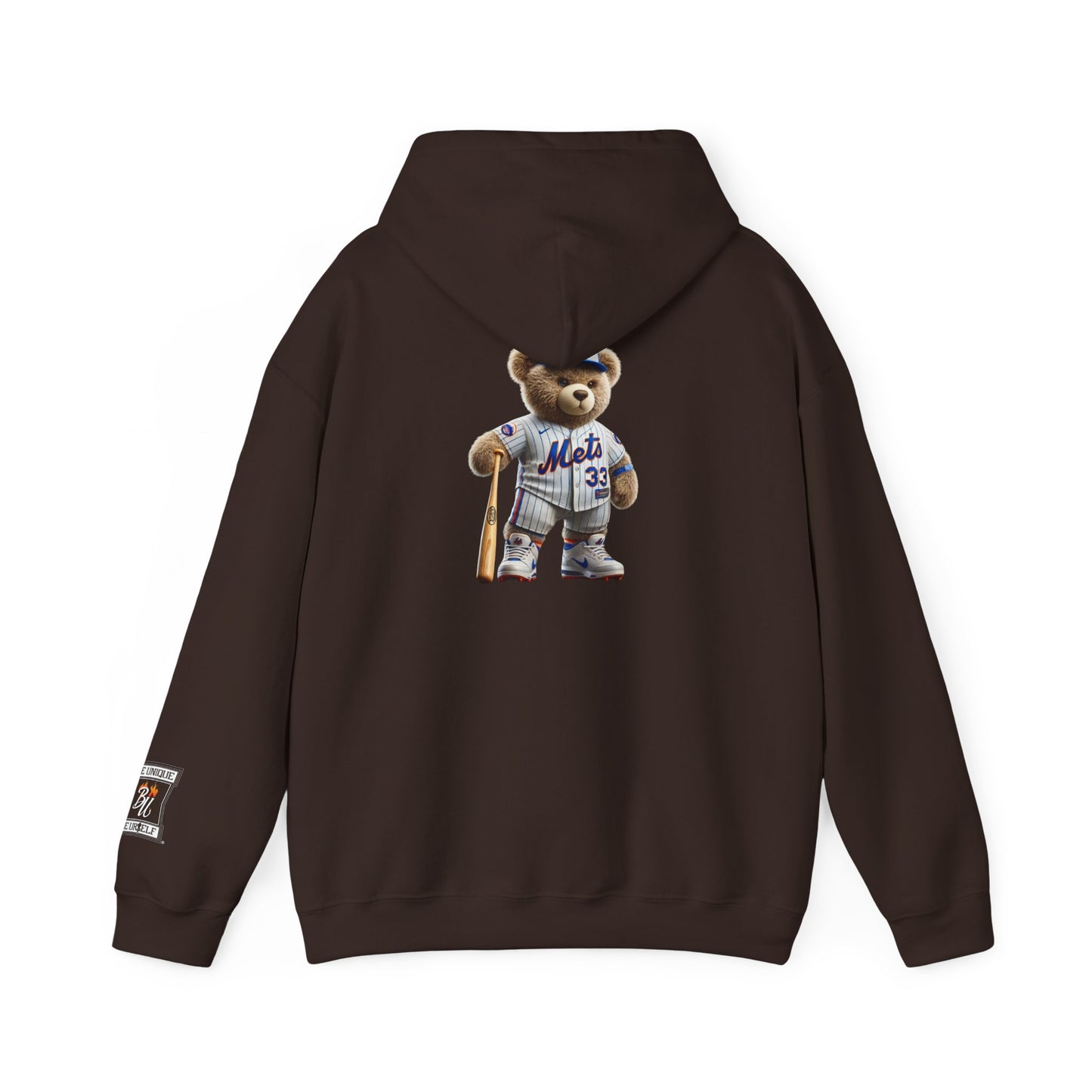 Baseball Teddy Hoodie — Cute Mets Bear Sweatshirt, Fan Gift