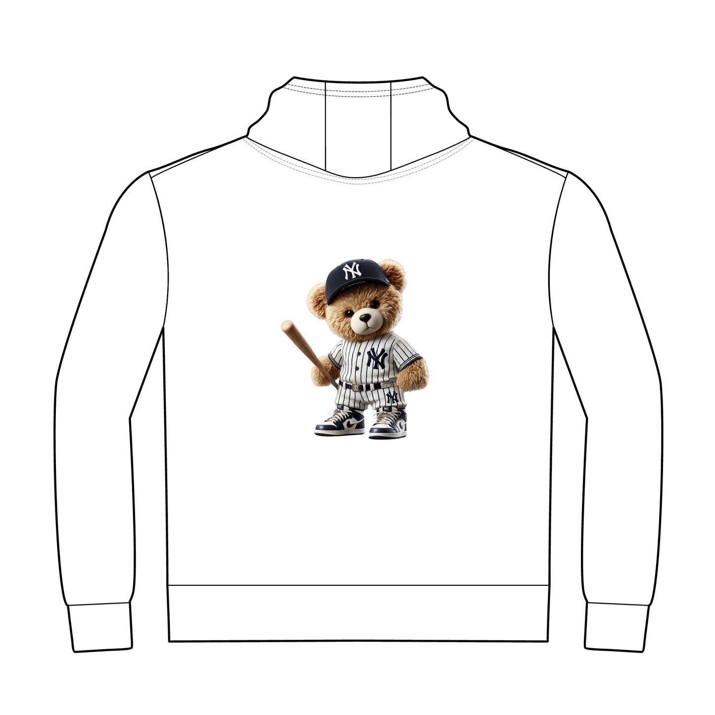 Stylish Unisex Hoodie with Cute Bear Design, Cozy Pullover for Casual Wear, Gift for Birthdays, Holidays, Sports Fans