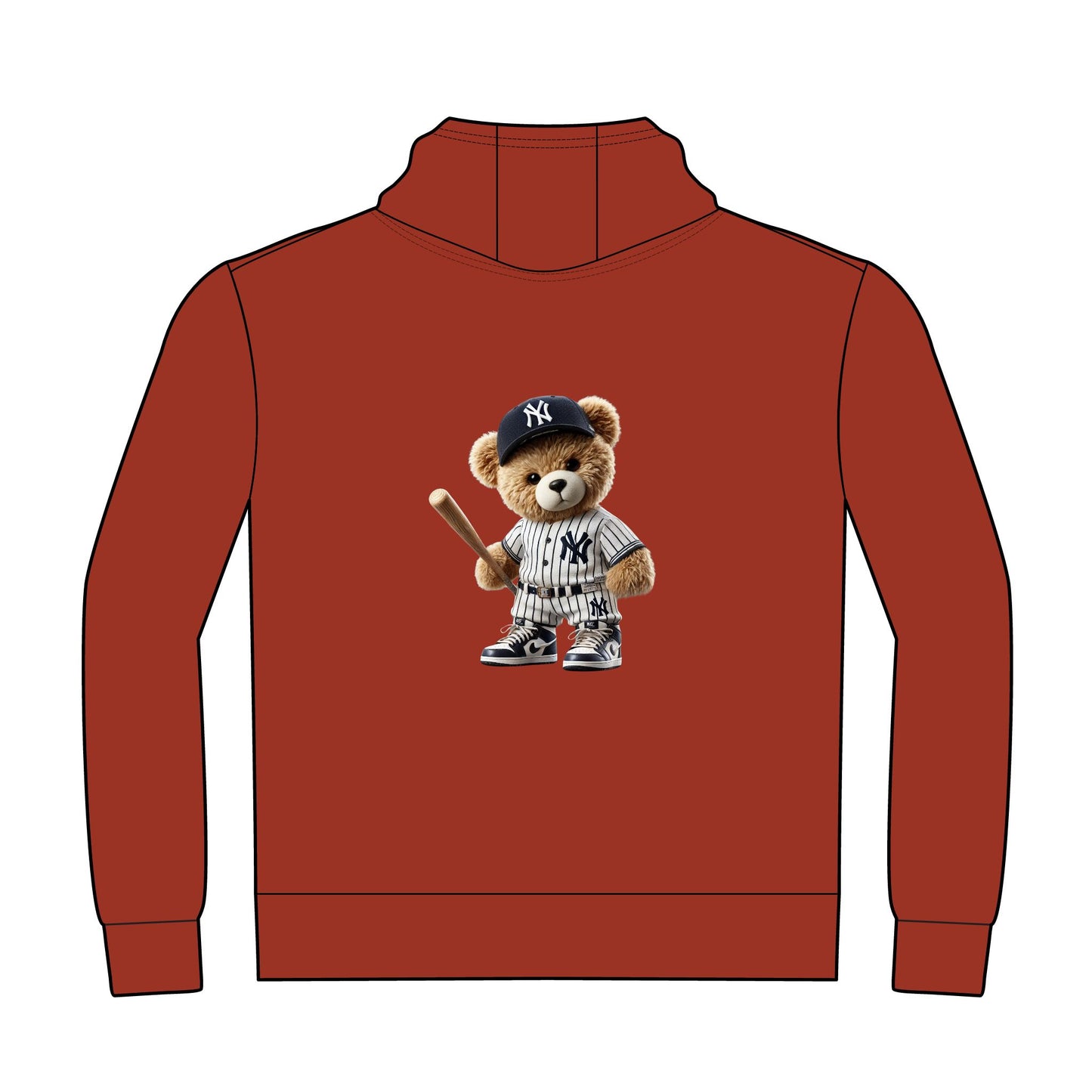 Stylish Unisex Hoodie with Cute Bear Design, Cozy Pullover for Casual Wear, Gift for Birthdays, Holidays, Sports Fans
