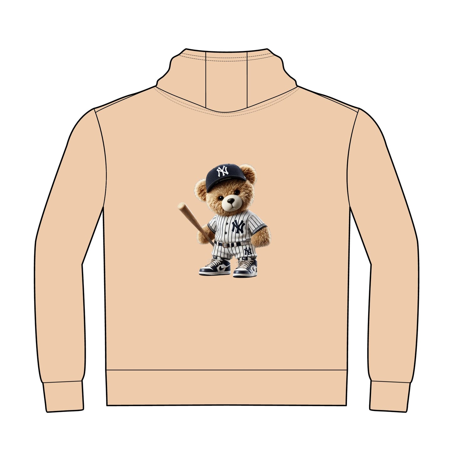 Stylish Unisex Hoodie with Cute Bear Design, Cozy Pullover for Casual Wear, Gift for Birthdays, Holidays, Sports Fans