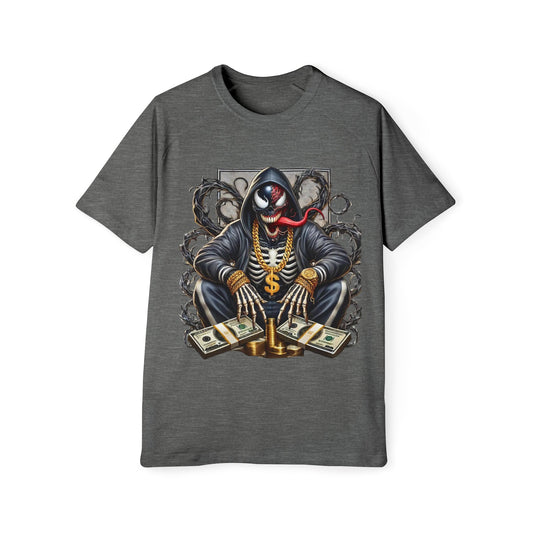 Urban Skeleton Graphic Tee, Edgy Streetwear Shirt, Cool Casual Top, Gift for Him, Skull Art T-Shirt