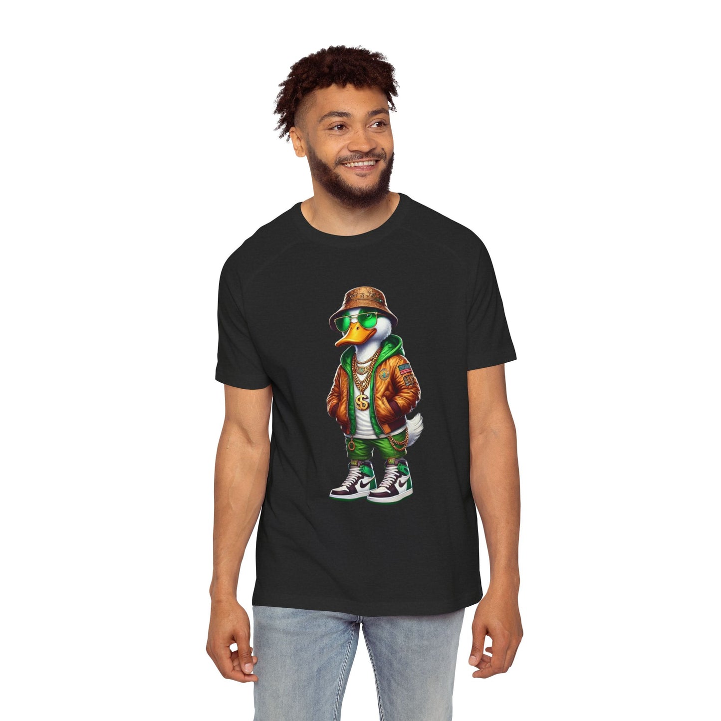 Stylish Men's Raglan T-Shirt with Trendy Duck Design, Casual Wear, Streetwear, Gift for Him, Fun Summer Tee