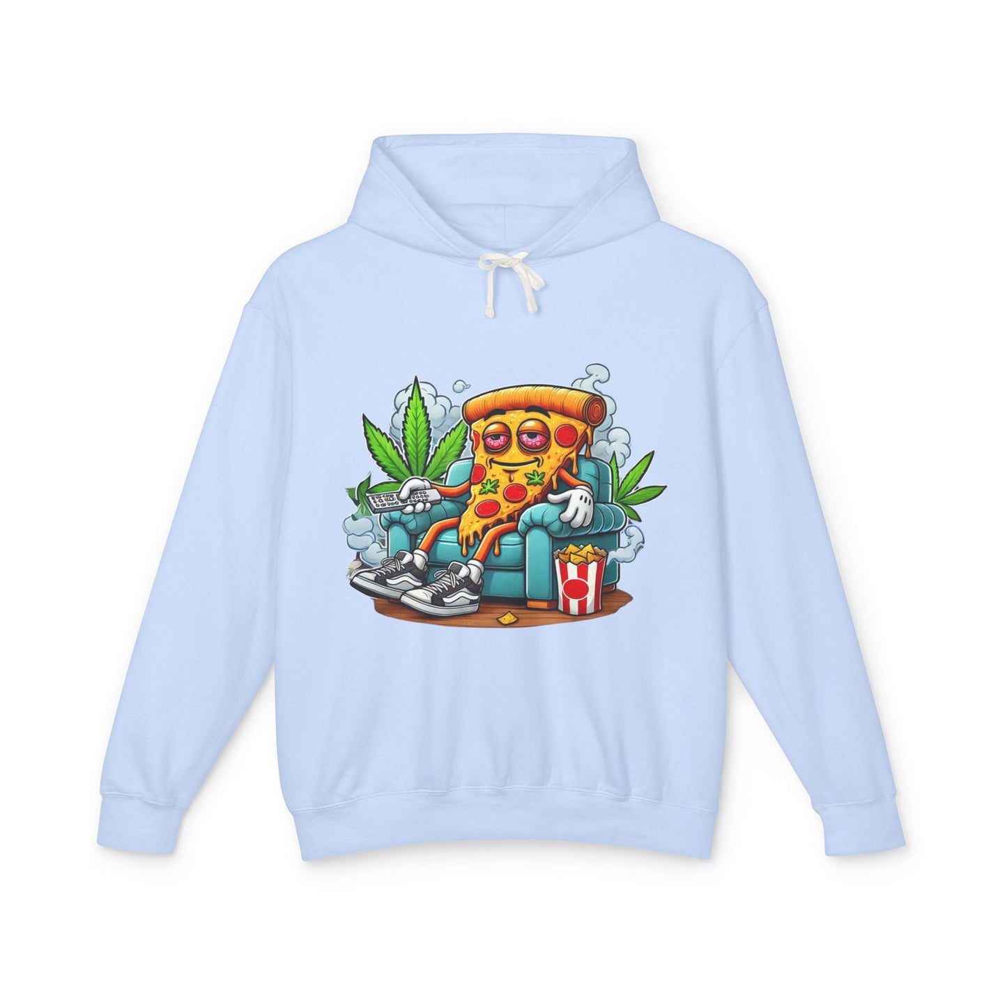 Chill Pizza Vibes Hoodie, Unisex Hooded Sweatshirt, Relaxed Pizza Lover Gift, Stoner Apparel, Weekend Comfort Wear