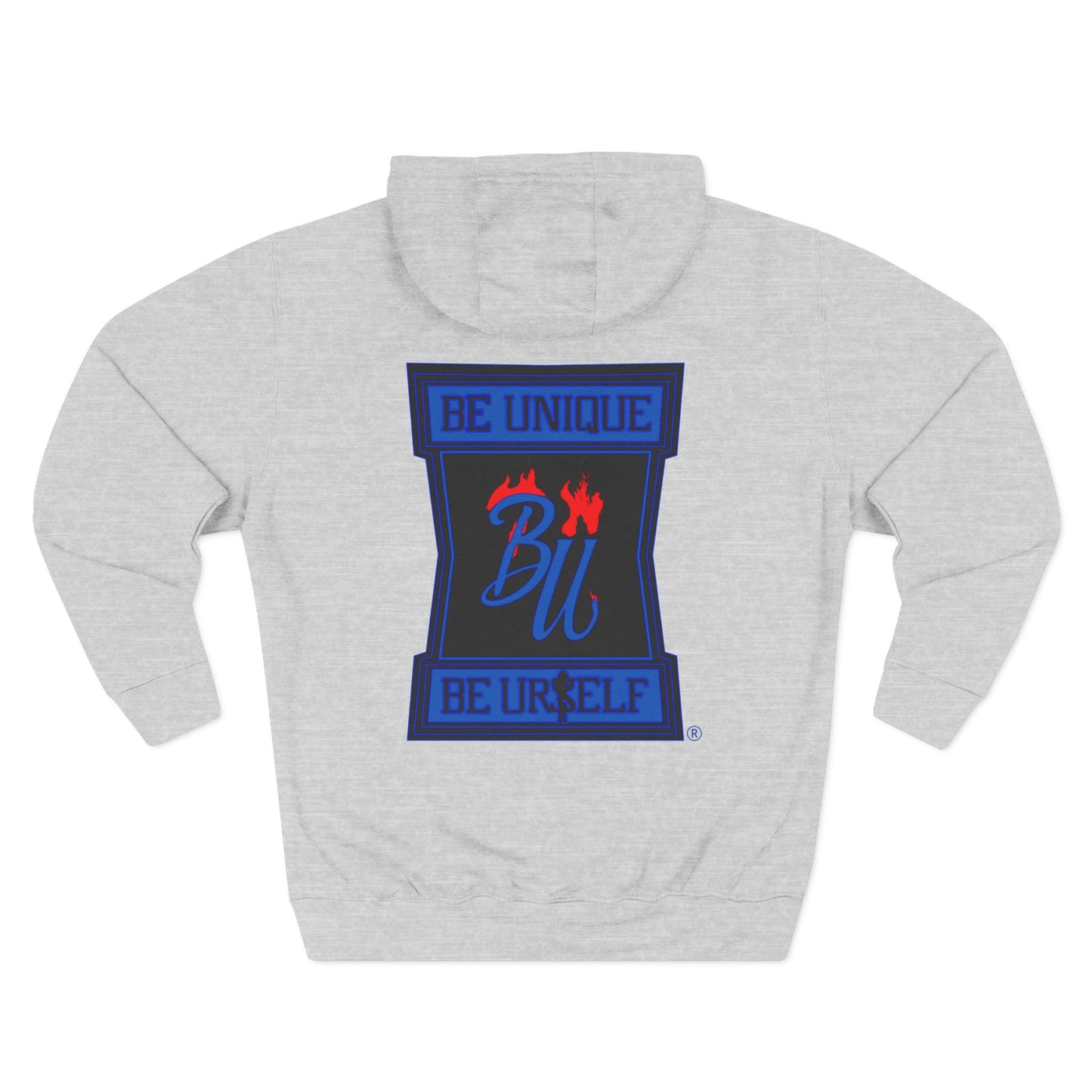 Be Unique Be Urself Hoodie — Cute Bear Soldier Graphic Fleece Pullover