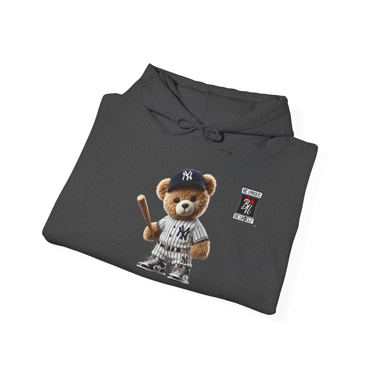Baseball Teddy Hoodie — Cute Batting Bear Pullover for Fans