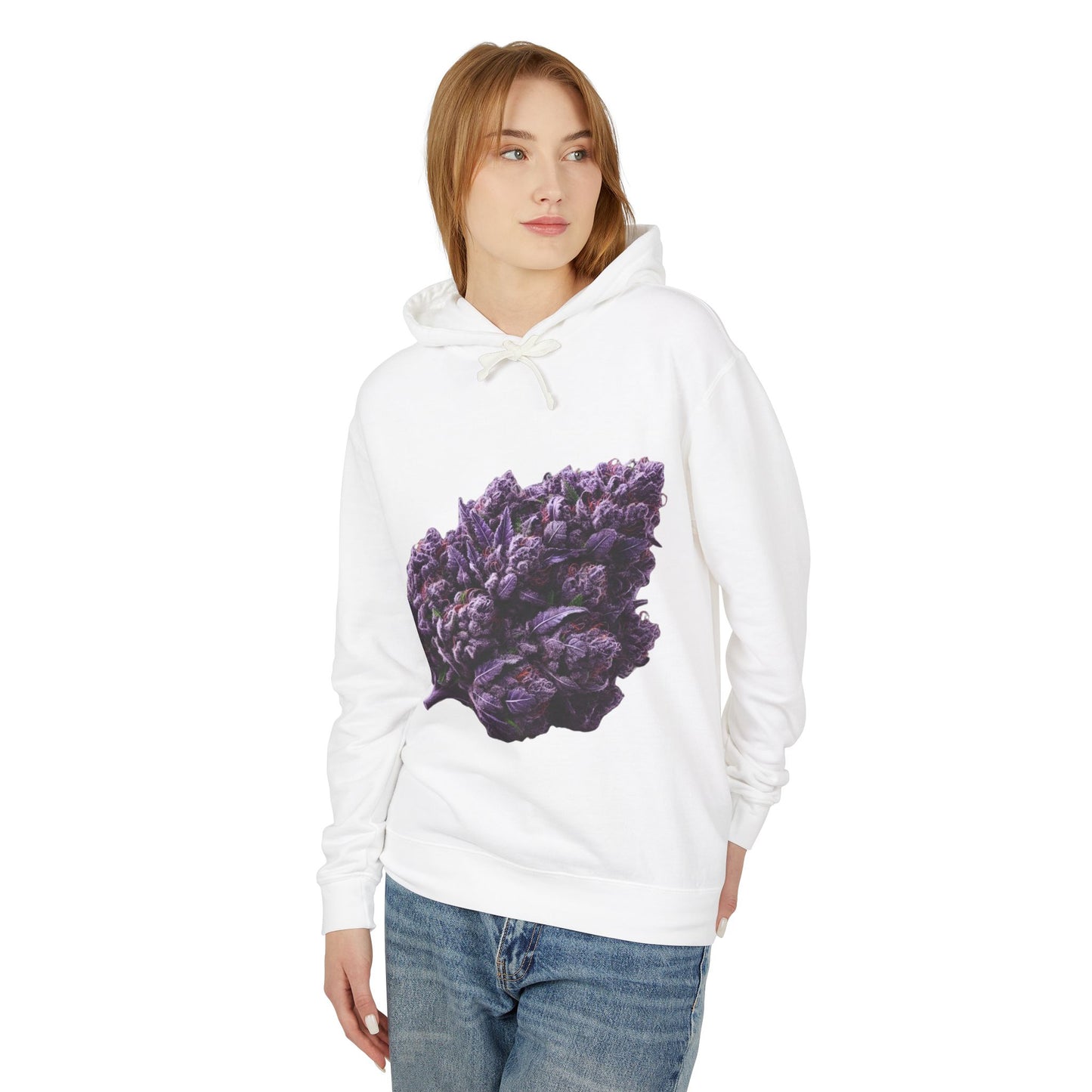 Botanical Purple Flower Hoodie, Unisex Lightweight Sweatshirt, Cozy Casual Wear, Nature Lover Gift, Spring Fashion, Eco-Friendly Apparel