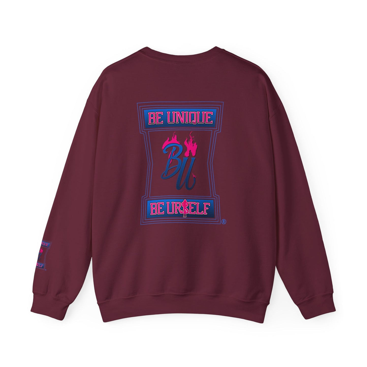 Skull Graffiti Crewneck Sweatshirt — "Be Unique Be Urself" Streetwear