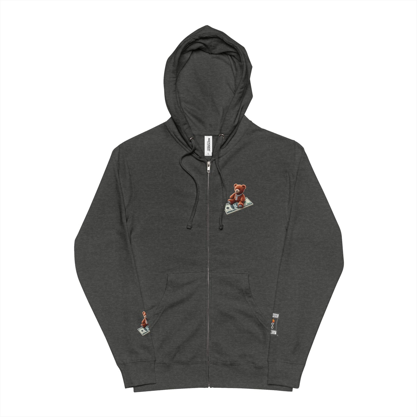 Unisex Fleece Zip Up Hoodie - Let's Be Friends Design, Cute Casual Wear, Perfect Gift, Friendship Apparel, Comfortable Hoodie
