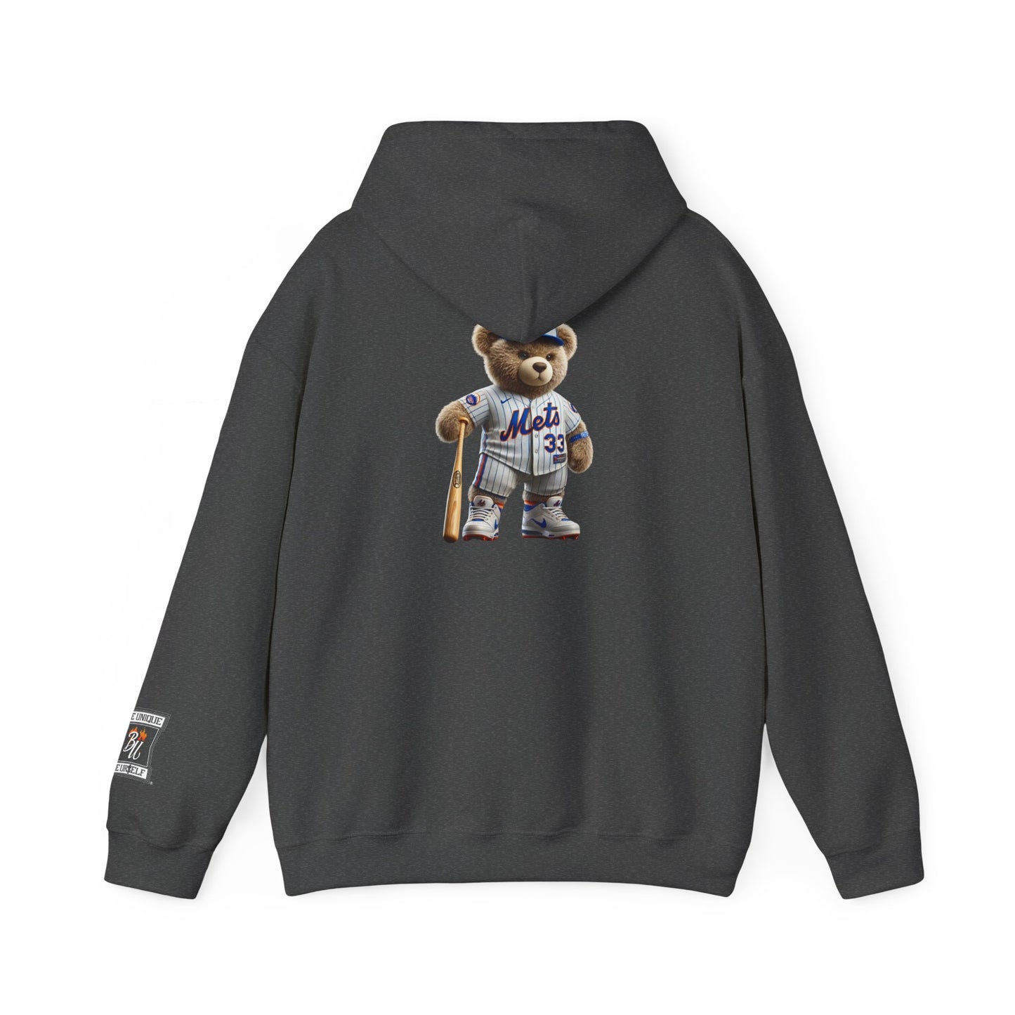 Baseball Teddy Hoodie — Cute Mets Bear Sweatshirt, Fan Gift