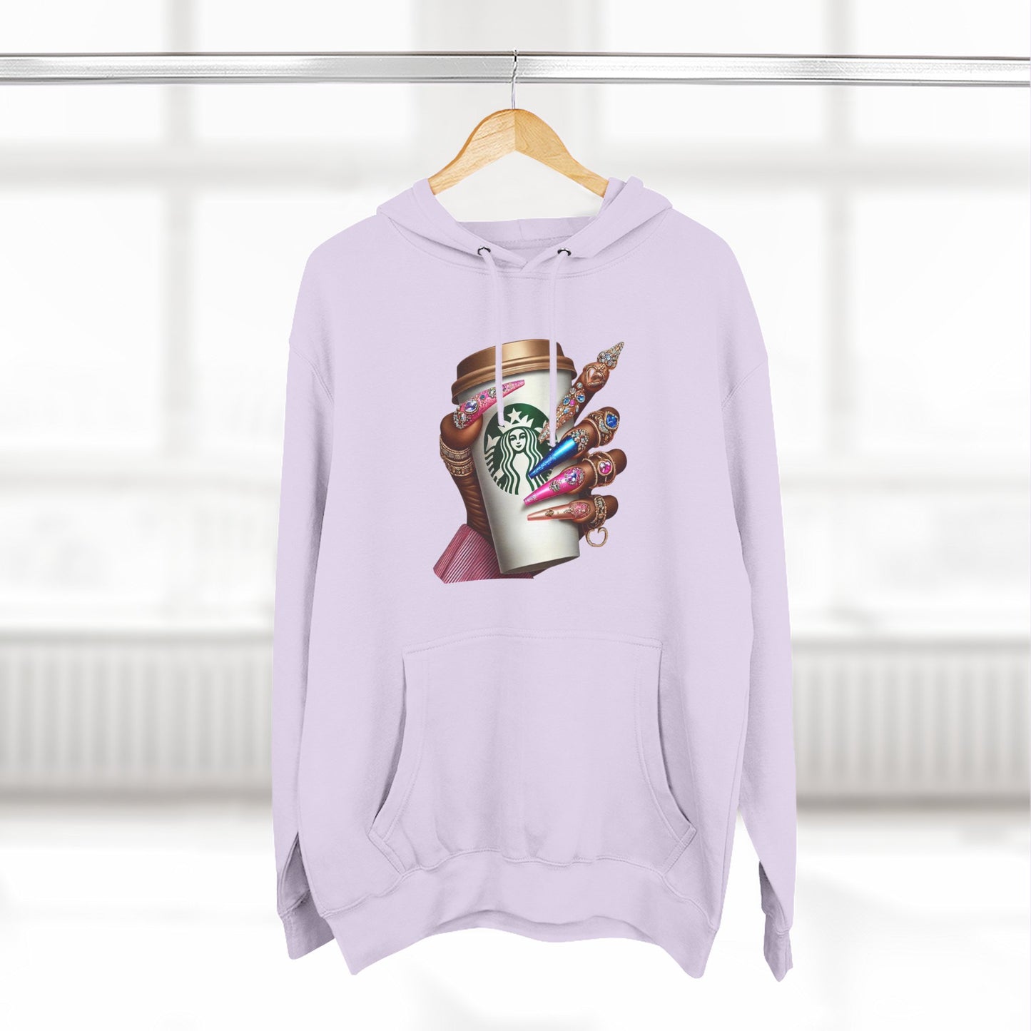 Artistic Coffee Lover's Fleece Hoodie