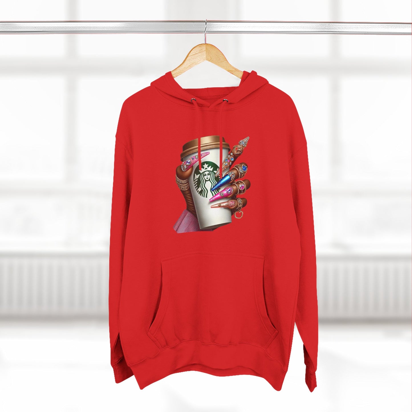 Artistic Coffee Lover's Fleece Hoodie