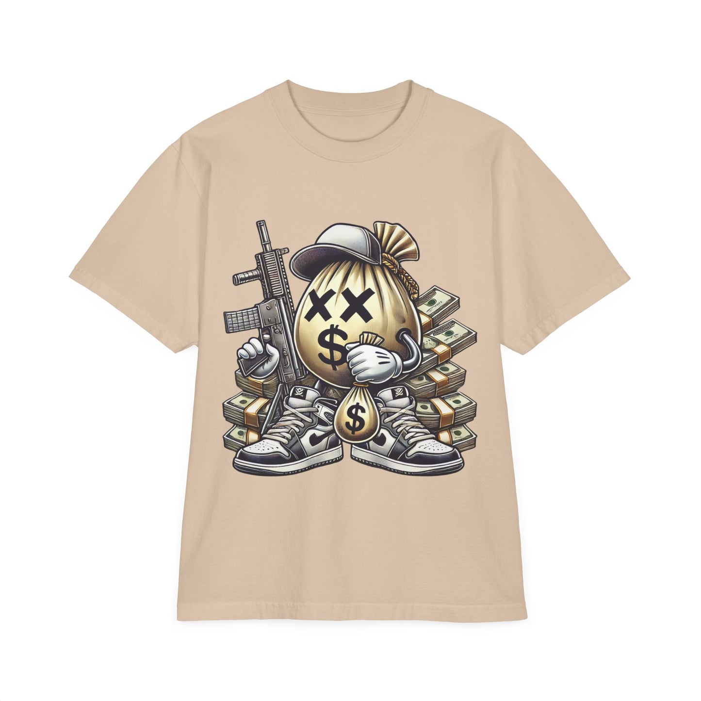 Streetwear Graphic Tee with Money Design, Unisex Casual Shirt, Perfect Gift for Gift for Hustlers, Stylish Relaxed Fit, Trendy Apparel