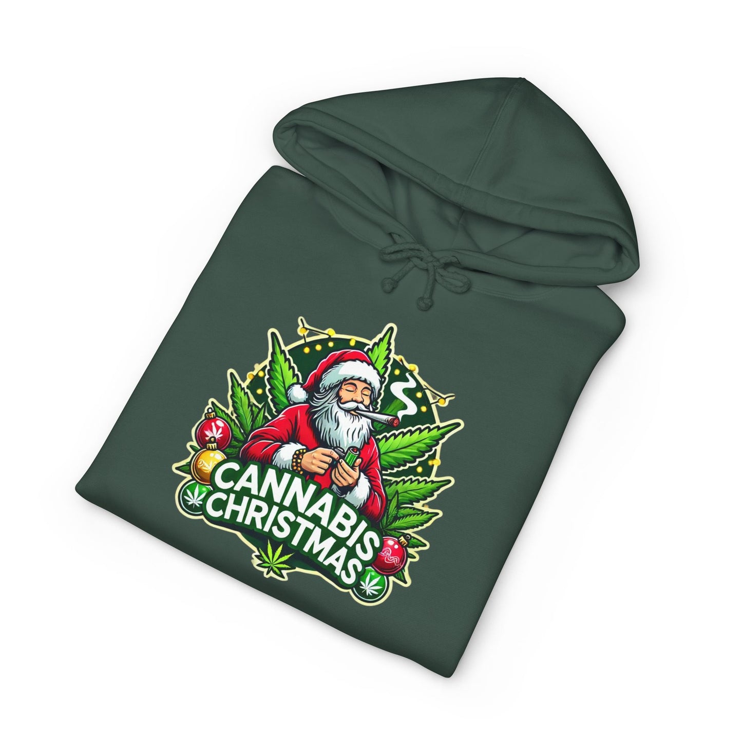 Cannabis Christmas Hoodie, Fun Holiday Apparel, Unisex Sweatshirt, Unique Gift for Cannabis Lovers, Festive Streetwear