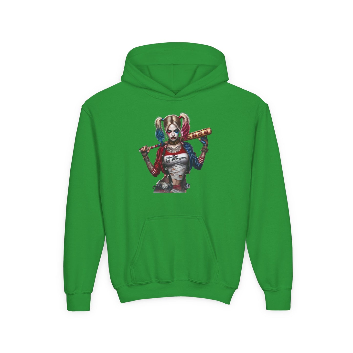 Harley Quinn Inspired Youth Hoodie, Be Unique Be Yourself Sweatshirt, Comic-Con Apparel, Kids Gift, Movie Fan Hoodie
