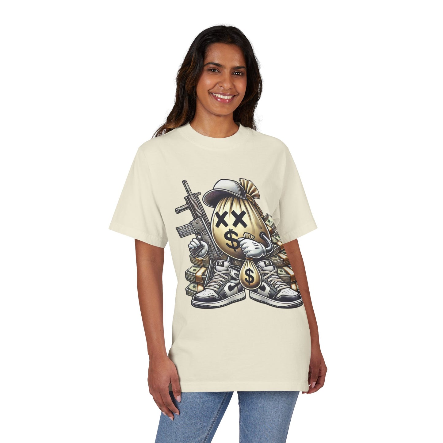 Streetwear Graphic Tee with Money Design, Unisex Casual Shirt, Perfect Gift for Gift for Hustlers, Stylish Relaxed Fit, Trendy Apparel