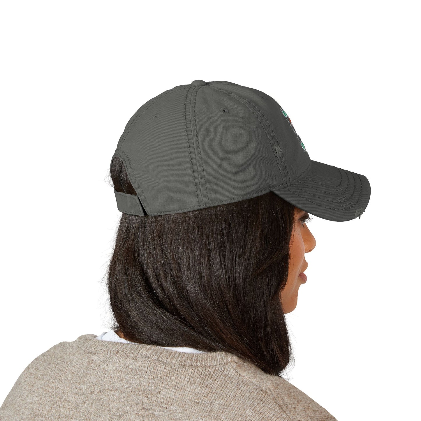 Embroidered Distressed Dad Hat — Retro Patch Logo Cap