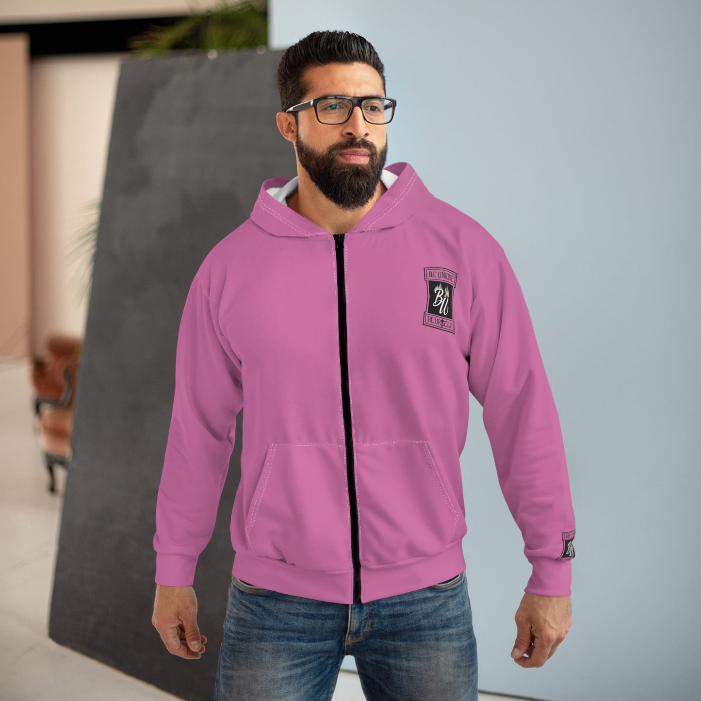 Stylish Floral Art Unisex Zip Hoodie - Comfortable Streetwear, Gift Idea, Casual Wear, Fashion Statement, Year-Round Essential