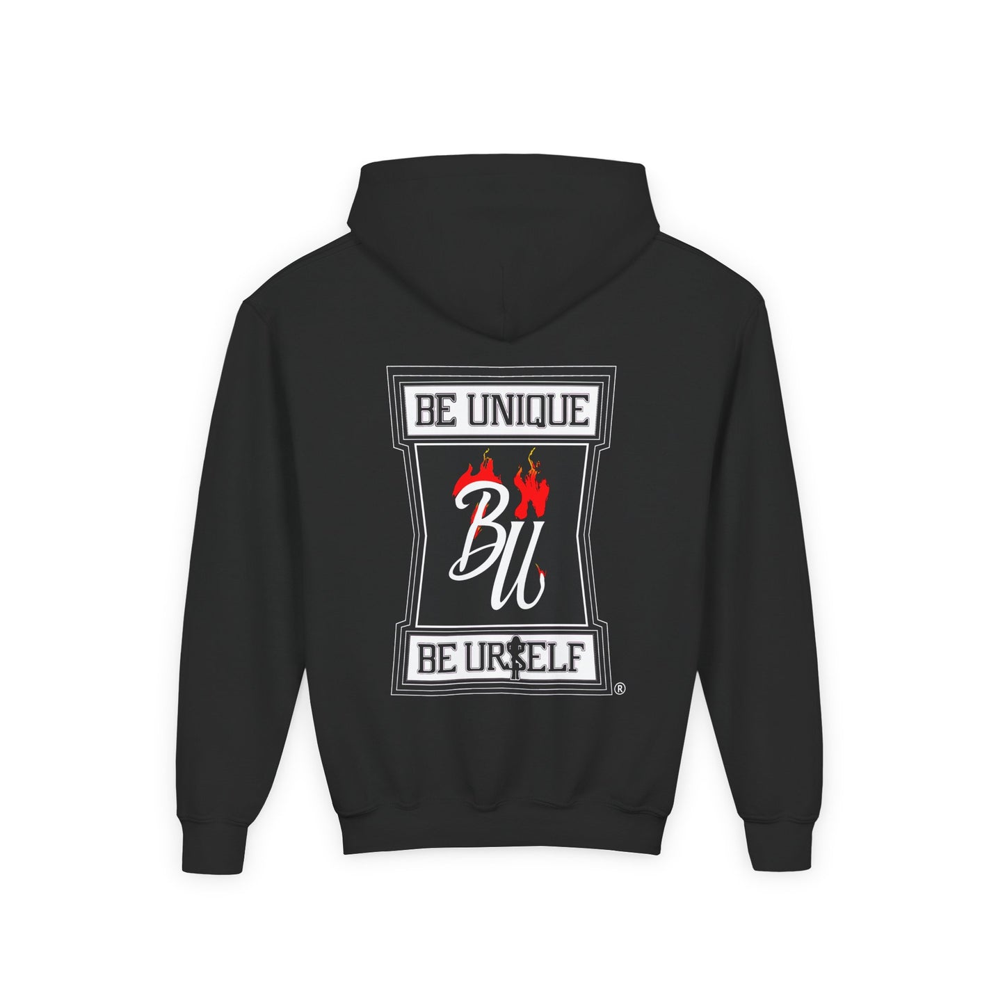 Youth Hoodie — Be Unique Be Urself Graphic Hoodie with Octopus Skull Design