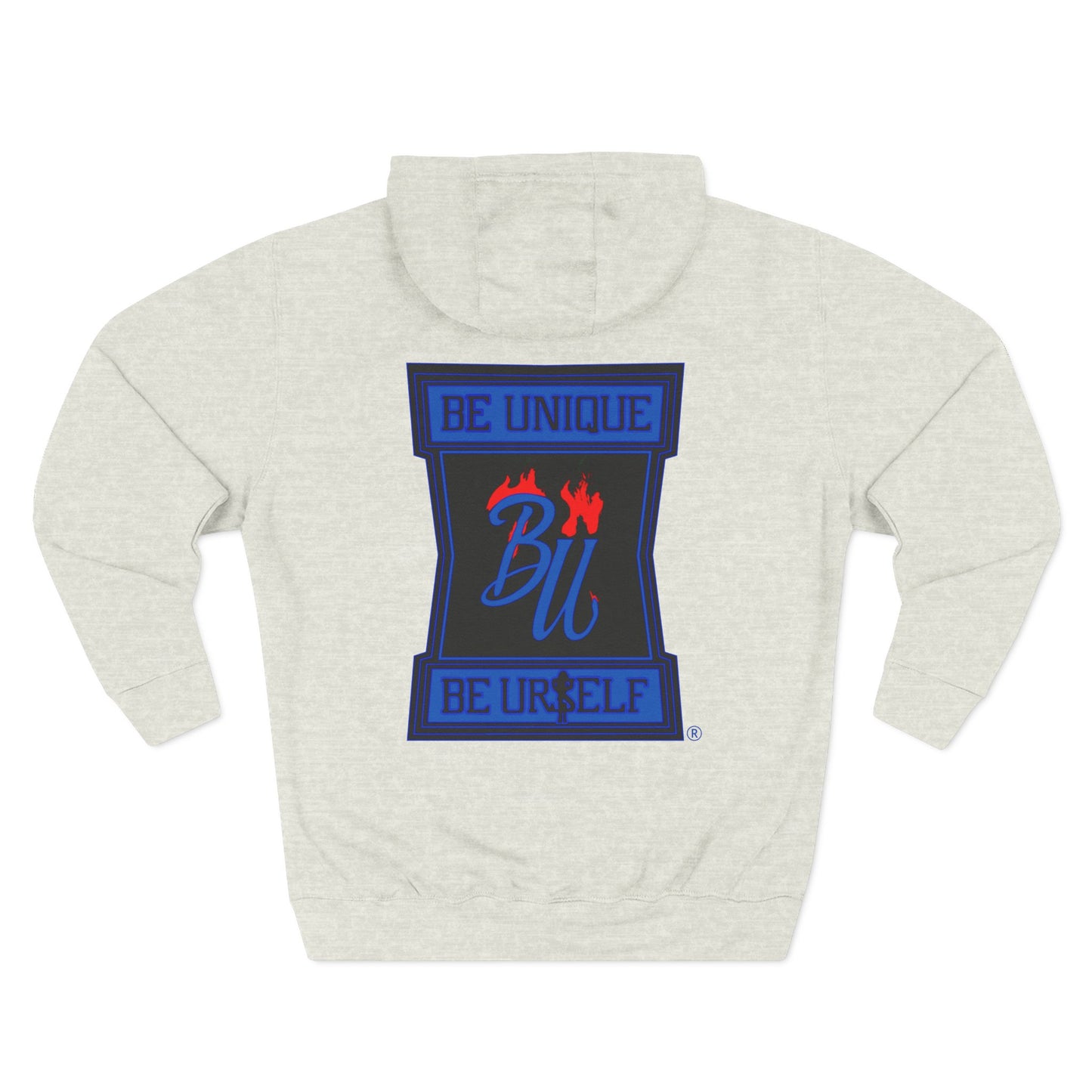 Be Unique Be Urself Hoodie — Cute Bear Soldier Graphic Fleece Pullover
