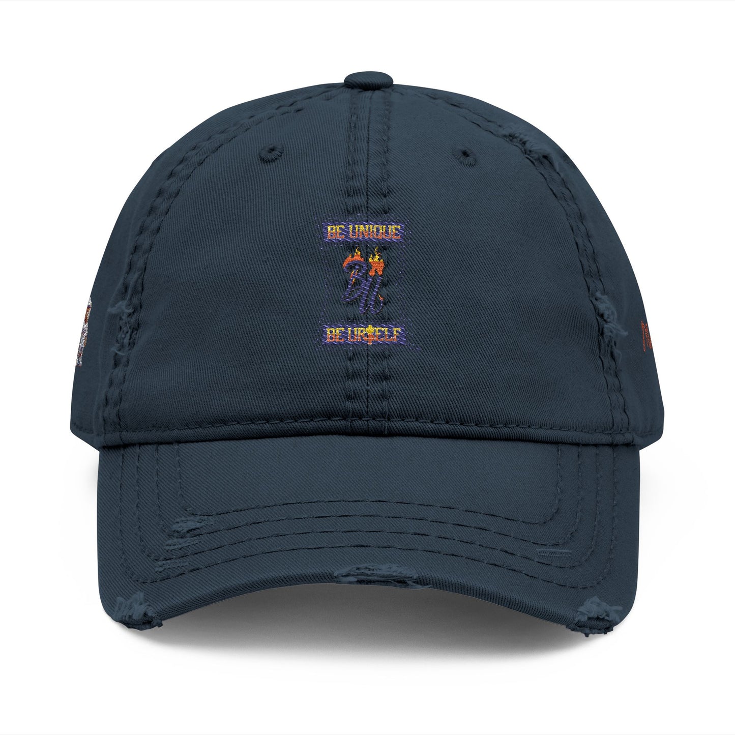 Distressed Dad Hat with Embroidery, Casual Cap, Unisex Hat, Fashion Accessory, Gift for Dad, Trendy Headwear
