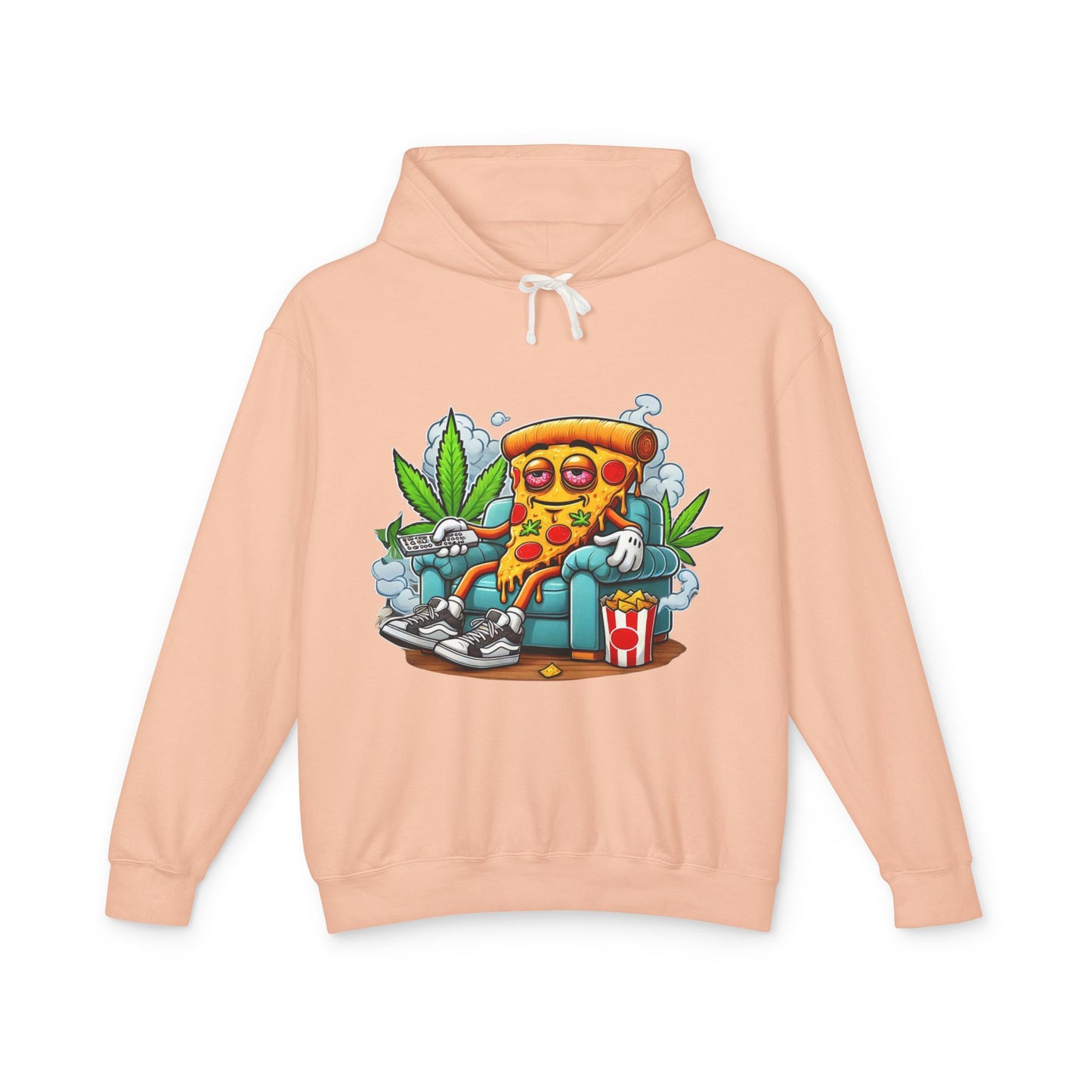 Chill Pizza Vibes Hoodie, Unisex Hooded Sweatshirt, Relaxed Pizza Lover Gift, Stoner Apparel, Weekend Comfort Wear