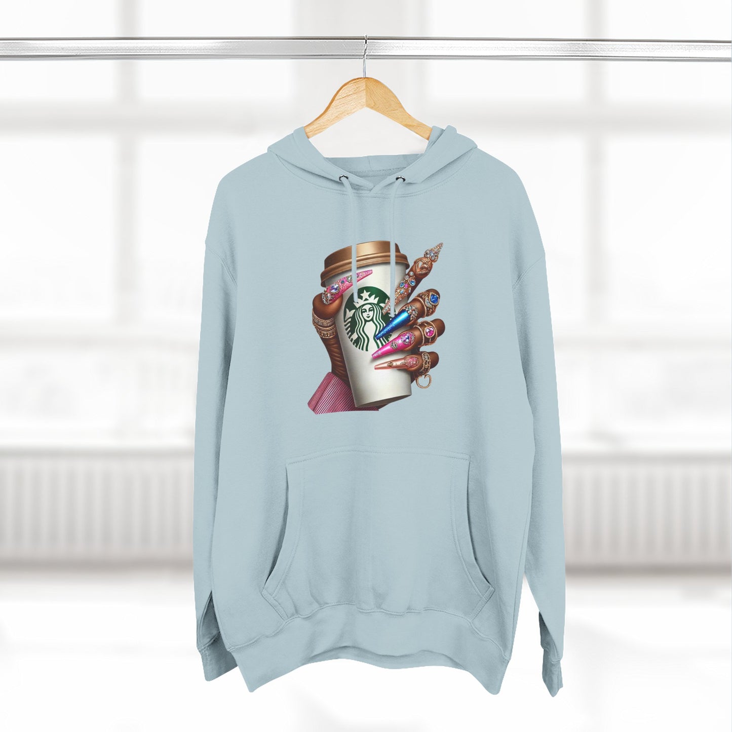 Artistic Coffee Lover's Fleece Hoodie