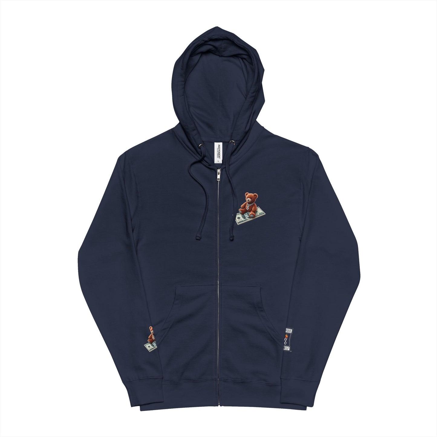 Unisex Fleece Zip Up Hoodie - Let's Be Friends Design, Cute Casual Wear, Perfect Gift, Friendship Apparel, Comfortable Hoodie