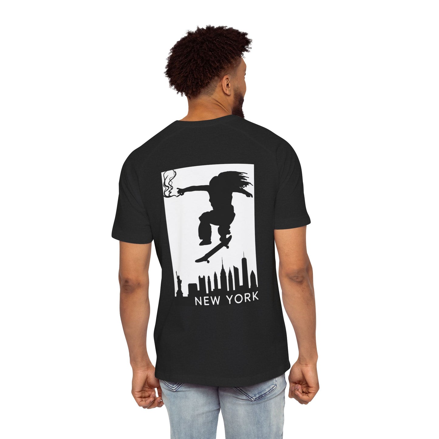 New York Skateboarder Men's Raglan T-Shirt, Streetwear, Urban Fashion, Gift for Him, Casual Wear, Cool Graphic Tee