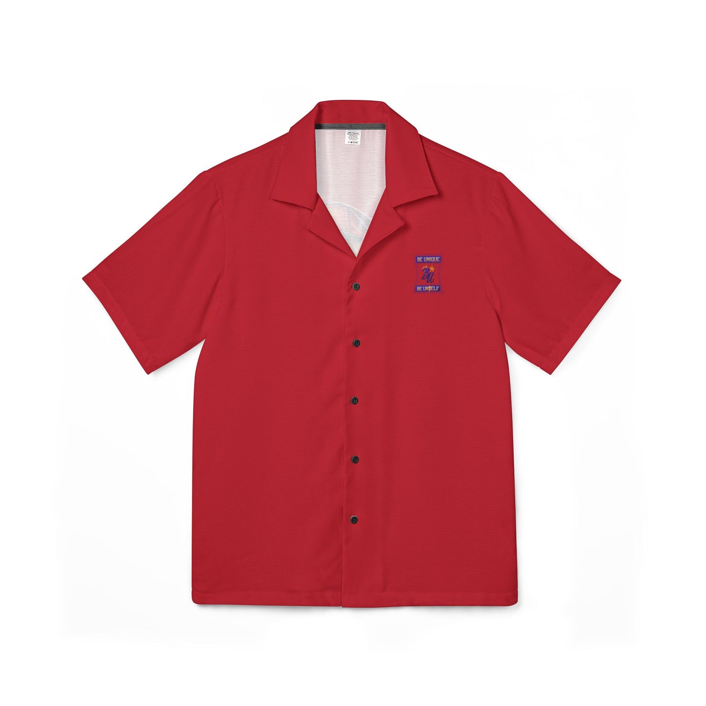 Red Hawaiian Camp Shirt with Graphic Bear Design, Summer Vibes, Casual Beach Wear, Gift for Him, Vacation Style, Streetwear Fashion