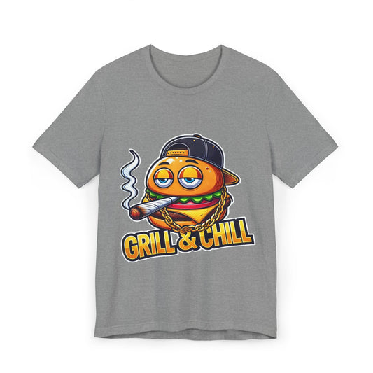 Grill & Chill T-Shirt, Fun BBQ Shirt, Summer Party Apparel, Casual Gift, Unisex Graphic Tee
