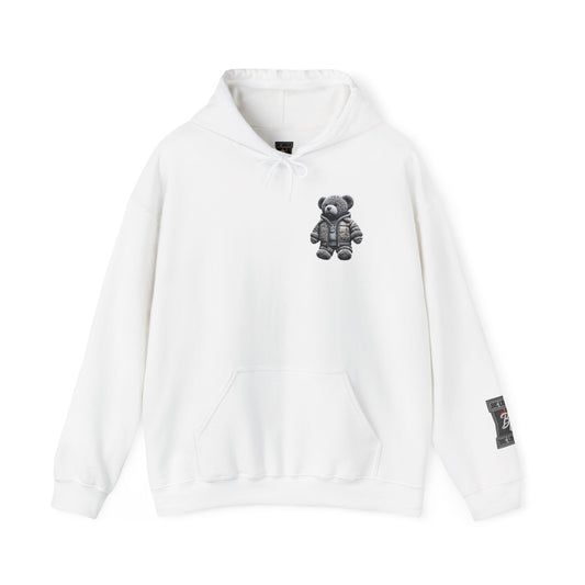 Teddy Bear Graphic Hoodie — Cozy Streetwear Pullover with Patch Detail