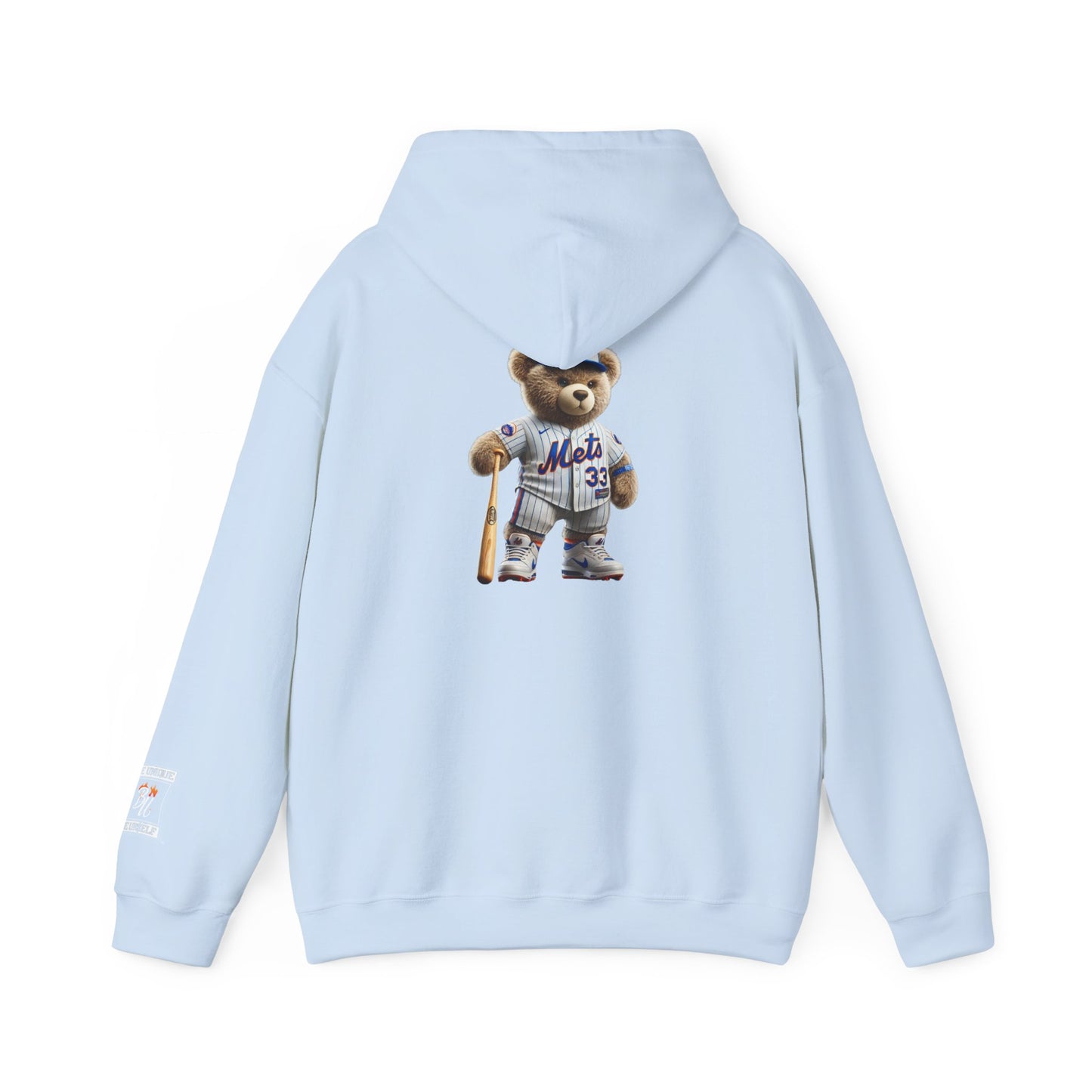 Baseball Teddy Hoodie — Cute Mets Bear Sweatshirt, Fan Gift
